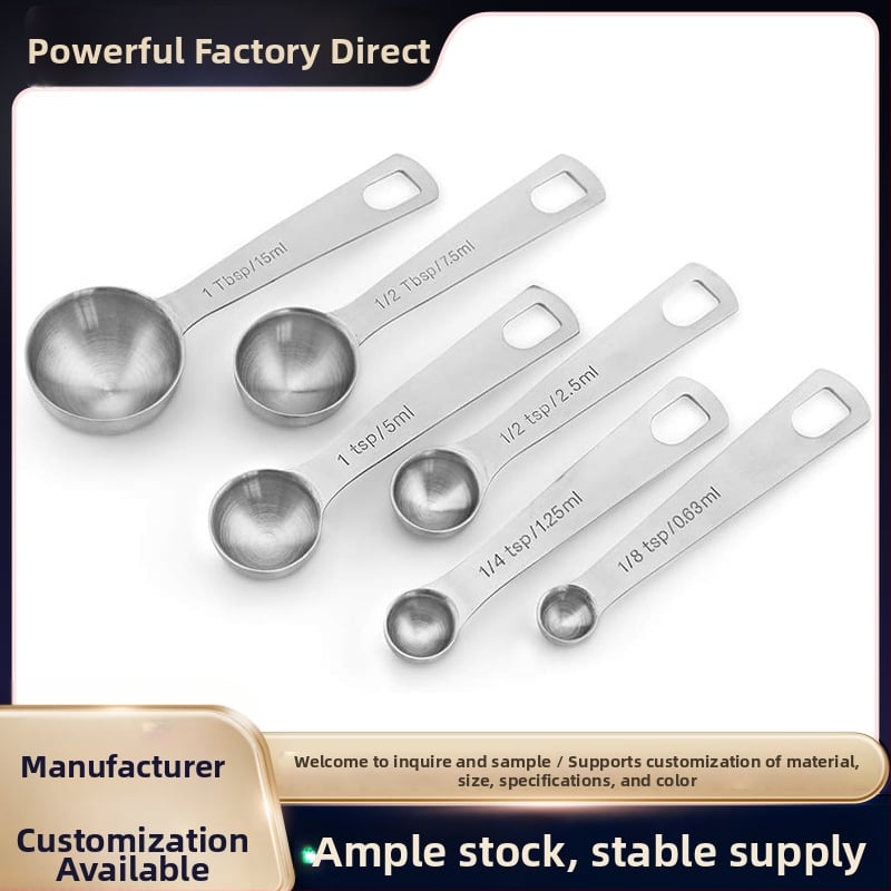 Six Giants 6-dielna súprava kruhových meracích lyžíc z 430 nerezovej ocele na pečenie