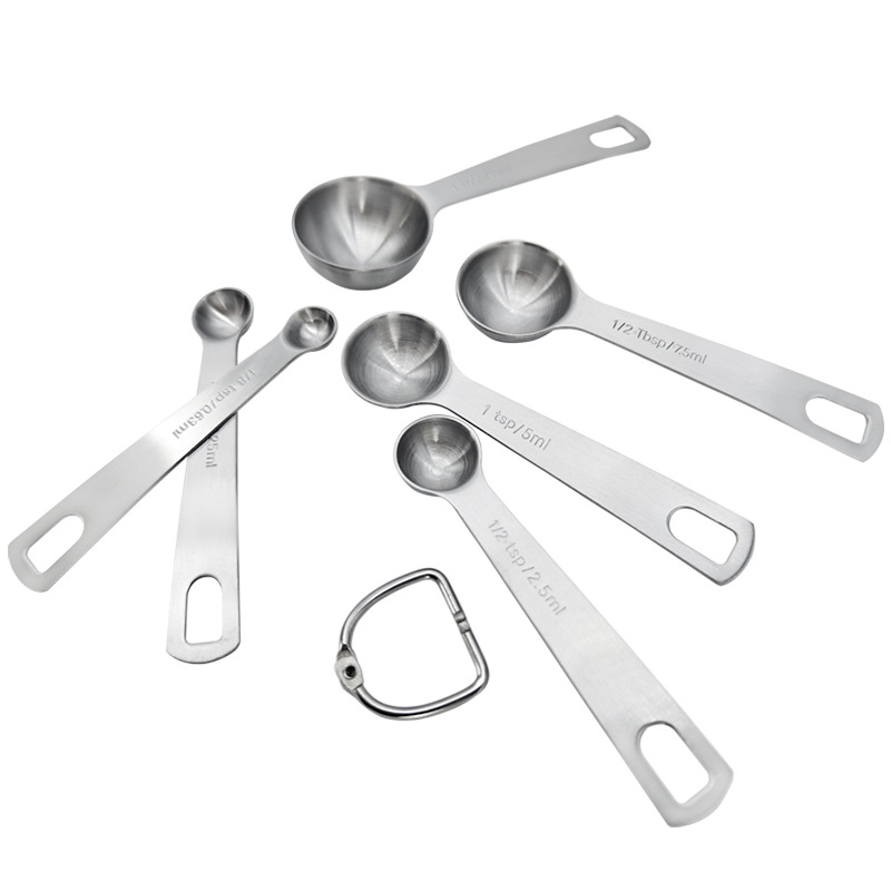 Six Giants 6-dielna súprava kruhových meracích lyžíc z 430 nerezovej ocele na pečenie