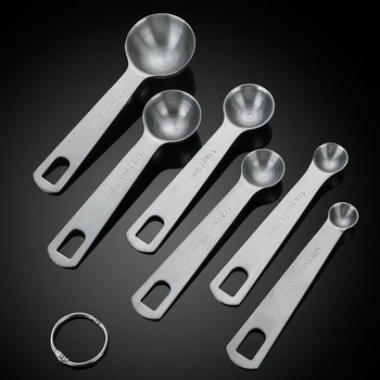 Sada meracích lyžíc, 430 oceľ, na pečenie a poháre, moderný minimalistický štýl