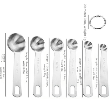 Sada meracích lyžíc, 430 oceľ, na pečenie a poháre, moderný minimalistický štýl