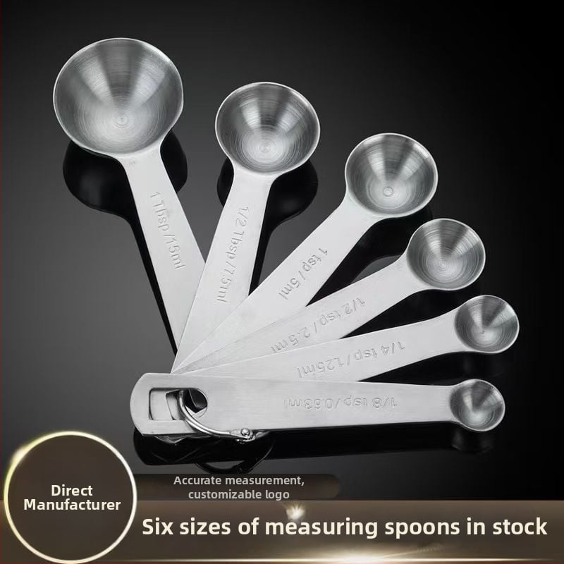 Sada meracích lyžíc, 430 oceľ, na pečenie a poháre, moderný minimalistický štýl