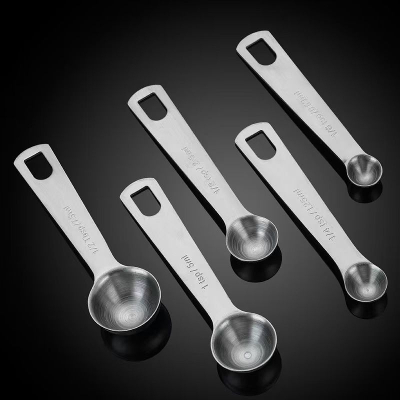 Sada meracích lyžíc, 430 oceľ, na pečenie a poháre, moderný minimalistický štýl