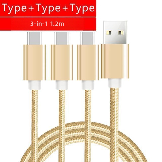 Πολυκεφαλικό καλώδιο δεδομένων και φόρτισης, διακλάδωση 1 προς 5, γρήγορη φόρτιση, μέγιστη ισχύς 15W, συνδεσμοί Lightning, Micro USB και USB-C, πλεγμένο καλώδιο