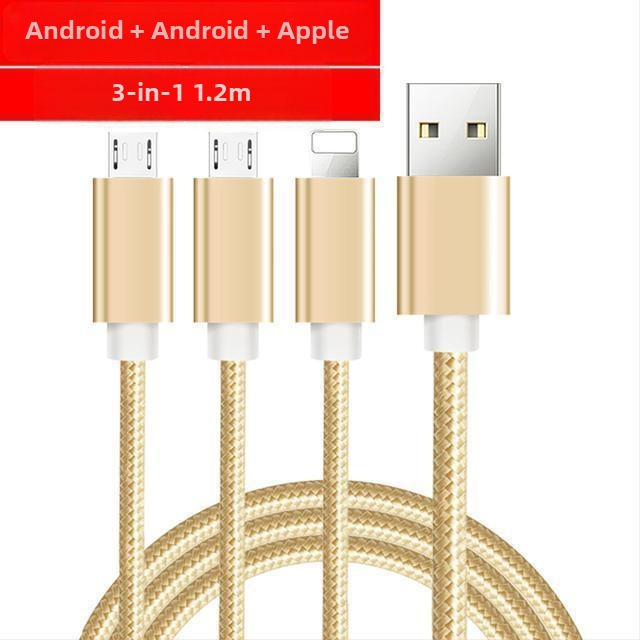 Πολυκεφαλικό καλώδιο δεδομένων και φόρτισης, διακλάδωση 1 προς 5, γρήγορη φόρτιση, μέγιστη ισχύς 15W, συνδεσμοί Lightning, Micro USB και USB-C, πλεγμένο καλώδιο