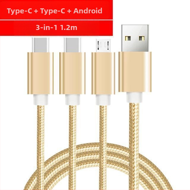 Πολυκεφαλικό καλώδιο δεδομένων και φόρτισης, διακλάδωση 1 προς 5, γρήγορη φόρτιση, μέγιστη ισχύς 15W, συνδεσμοί Lightning, Micro USB και USB-C, πλεγμένο καλώδιο