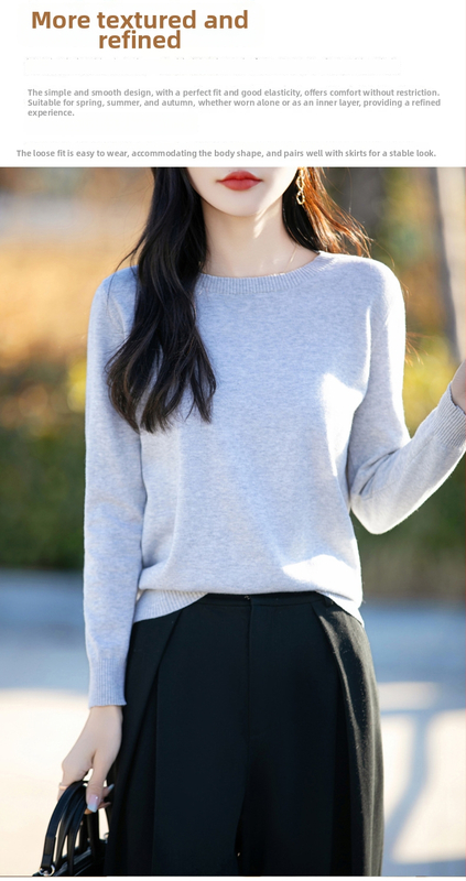 Памучен пуловер с V-образно деколте, дълги ръкави, едноцветен, регулярна кройка