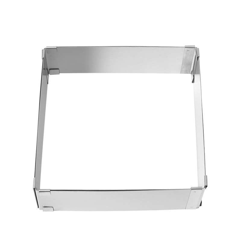 Štvorcový nerezový kruh na mousse, nastaviteľný teleskopický, forma na pečenie