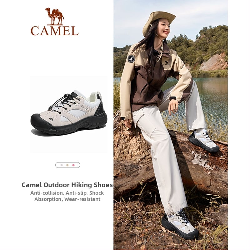 Camel turistické topánky – unisex, nízky vršok, priedušné, jednofarebné, na turistiku