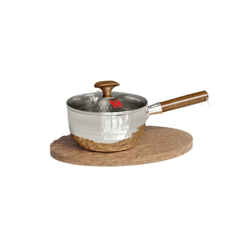 Hrniec na mlieko z 316L nehrdzavejúcej ocele, s nepriľnavým povrchom, skleneným pokrievkou, viacvrstvovým dnom, pre detskú výživu