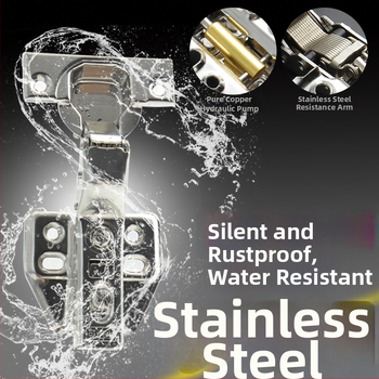 Pánt na šatník z nehrdzavejúcej ocele s hydraulickým tlmením, niklový povrch, kód Kg-g6