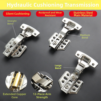 Pánt na šatník z nehrdzavejúcej ocele s hydraulickým tlmením, niklový povrch, kód Kg-g6