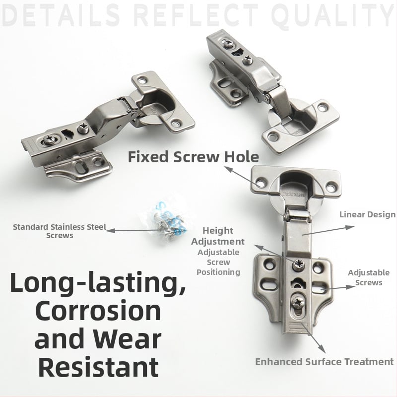 Pánt na šatník z nehrdzavejúcej ocele s hydraulickým tlmením, niklový povrch, kód Kg-g6