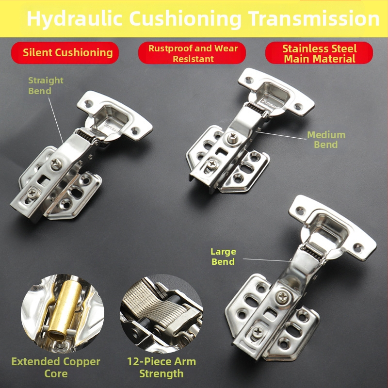 Spintos durų vyris iš nerūdijančio plieno su hidrauline amortizacija, nikeliu danga, modelis Kg-g6