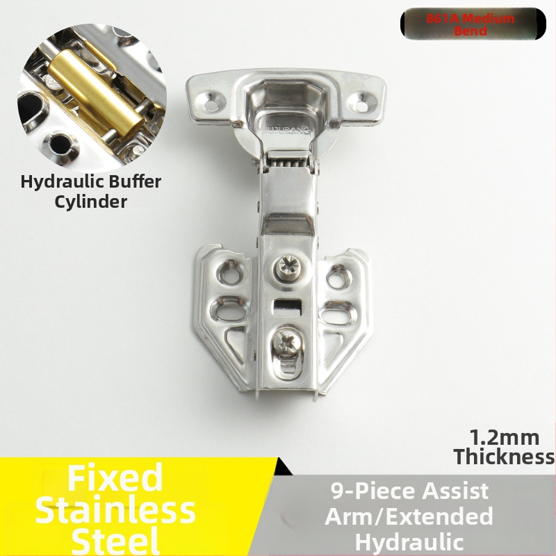 Pánt na šatník z nehrdzavejúcej ocele s hydraulickým tlmením, niklový povrch, kód Kg-g6