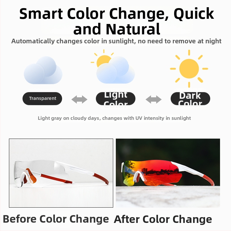 Cyklistické okuliare deň-noc, TR90, proti vetru, bez rámu, unisex, kompatibilné s dioptrickými sklami