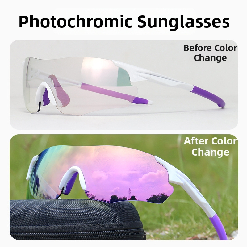 Cyklistické okuliare deň-noc, TR90, proti vetru, bez rámu, unisex, kompatibilné s dioptrickými sklami