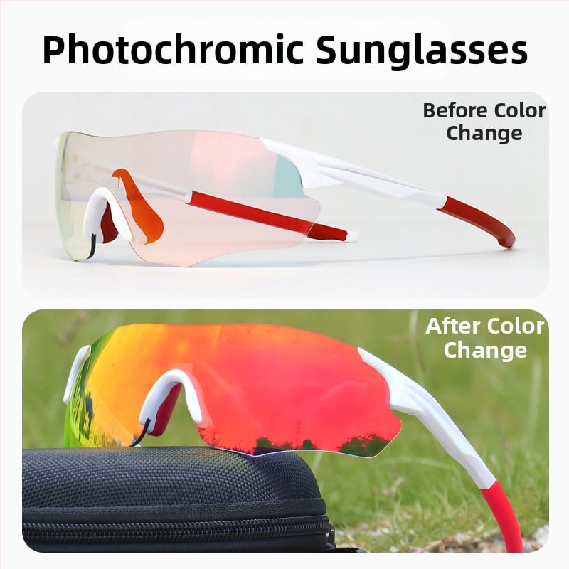 Cyklistické okuliare deň-noc, TR90, proti vetru, bez rámu, unisex, kompatibilné s dioptrickými sklami