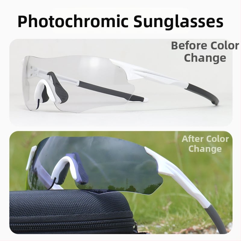 Cyklistické okuliare deň-noc, TR90, proti vetru, bez rámu, unisex, kompatibilné s dioptrickými sklami