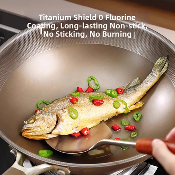 Nerezová oceľ wok s titanovým povlakom, nepriľnavé, sklenená pokrievka, jednovrstvový spodok, hĺbka 9 cm