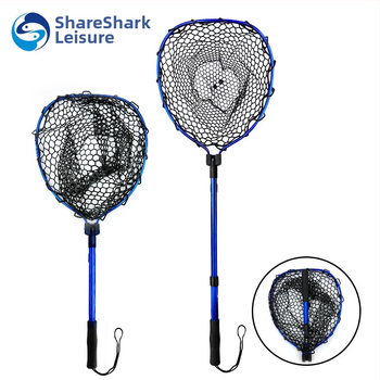 Skladacia teleskopická rybárska sieť s hliníkovou zliatinou a gumovou sieťou
