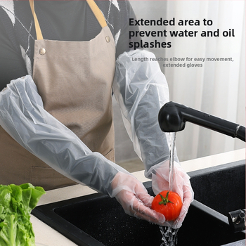 Jednorazové rukavice z CPE s dlhými rukávmi, protišmykové, hrúbka 0,7 mm, jednoliaty vzor, 2 roky životnosti