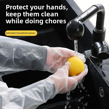 Jednorazové rukavice z CPE s dlhými rukávmi, protišmykové, hrúbka 0,7 mm, jednoliaty vzor, 2 roky životnosti