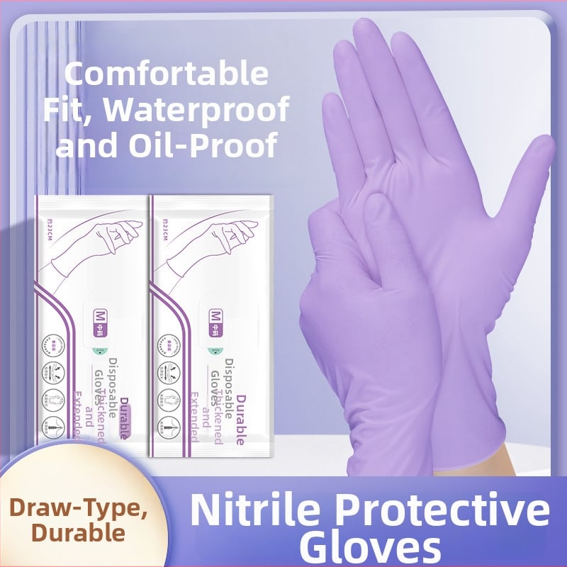 Nitrilové kuchynské rukavice – hrubšie, vodeodolné, jednorázové pre domáce upratovanie