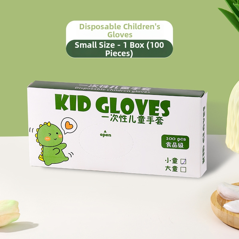 Detské jednorazové TPE rukavice, potravinovej kvality, hrubé, protišmykové, odolné voči olejom; plastový materiál, priehľadný vzor, hrúbka 1, prachotesná ochrana