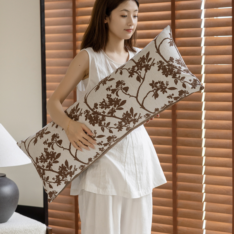 Nordický štýlový vankúš s polyesterovým poťahom, PP bavlna výplň, pruhovaný/ rastlinný vzor