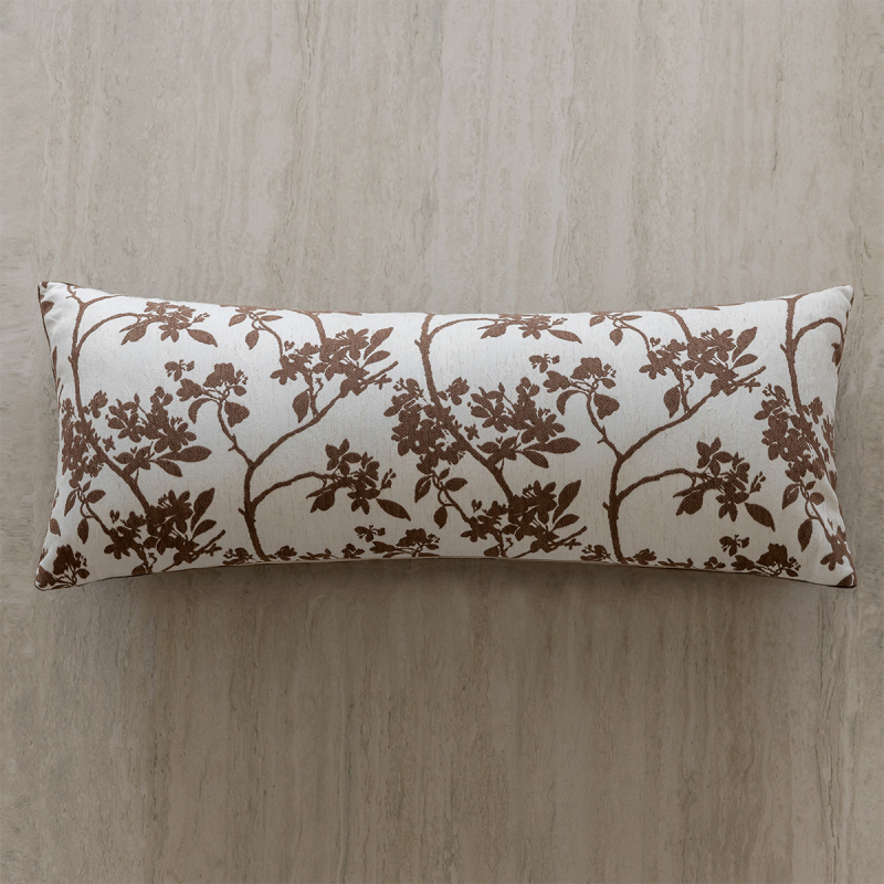 Nordický štýlový vankúš s polyesterovým poťahom, PP bavlna výplň, pruhovaný/ rastlinný vzor