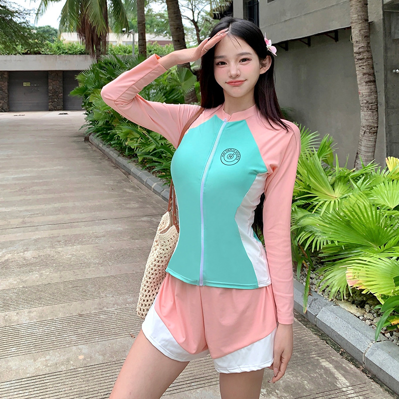 Dámsky dvojdielny neoprénový oblek s dlhými rukávmi a nohami, bambusové vlákno, rýchloschnúci, jednofarebný, pre potápanie a vodné športy