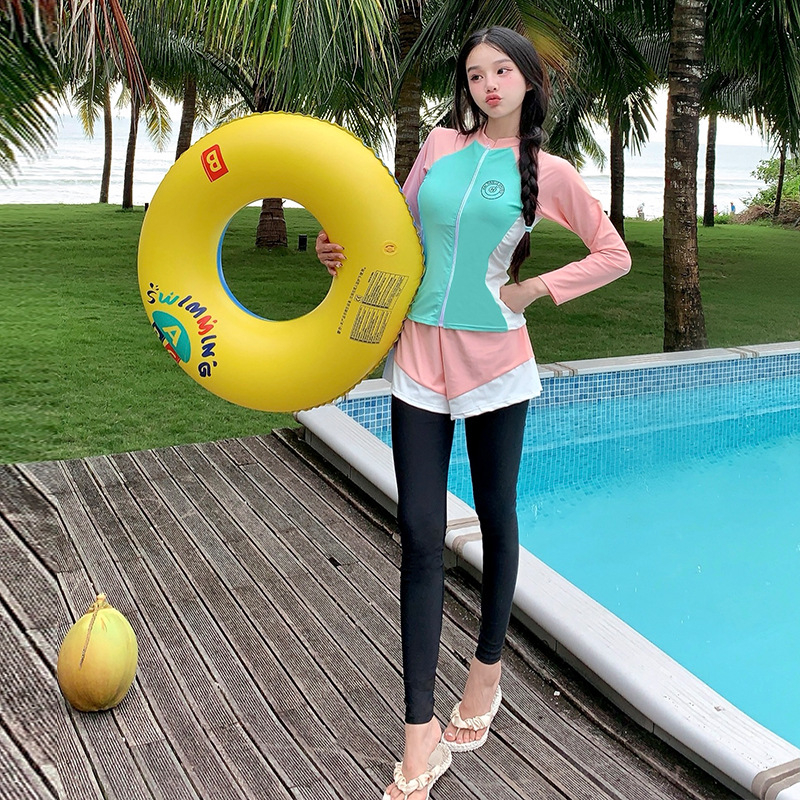 Dámsky dvojdielny neoprénový oblek s dlhými rukávmi a nohami, bambusové vlákno, rýchloschnúci, jednofarebný, pre potápanie a vodné športy