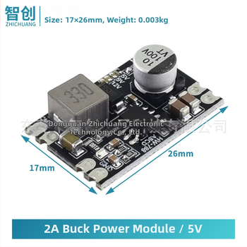 Modul de alimentare DC-DC cu conversie step-down, ieșiri duale 12V și 5V, 2A, intrare 6,3–50V, design compact