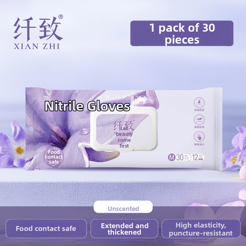 Xianzhi nitrilové jednorazové rukavice – odolné voči opotrebeniu, potravinárskej triedy, vodotesné; 50 g; na domáce upratovanie a spracovanie potravín