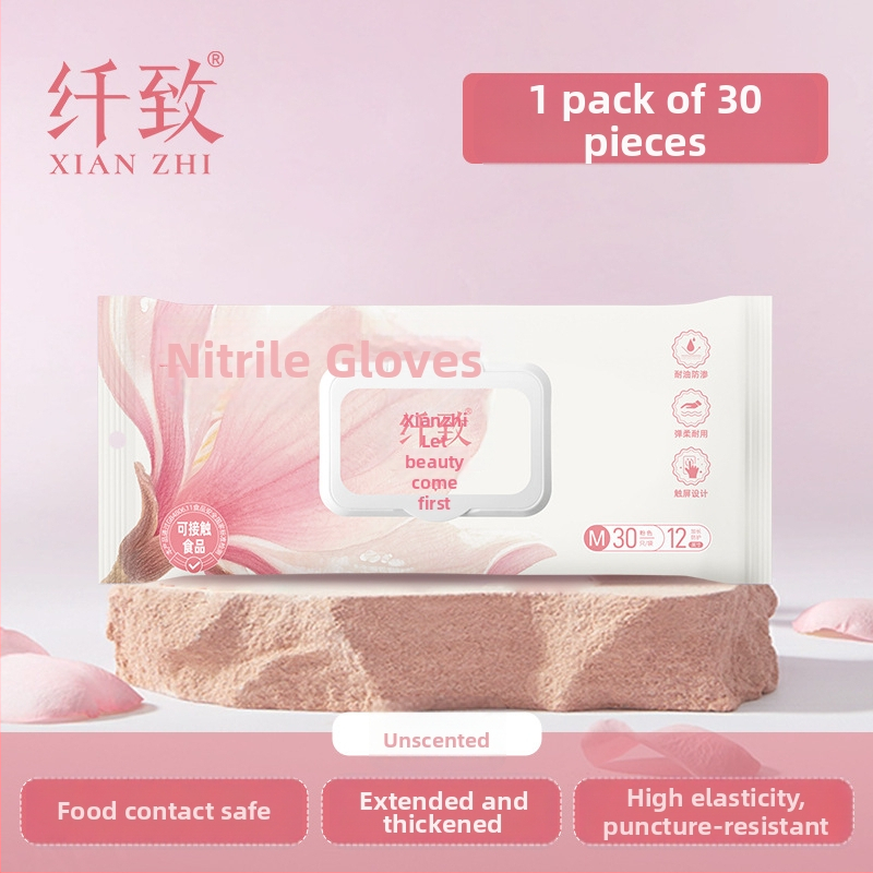 Xianzhi nitrilové jednorazové rukavice – odolné voči opotrebeniu, potravinárskej triedy, vodotesné; 50 g; na domáce upratovanie a spracovanie potravín