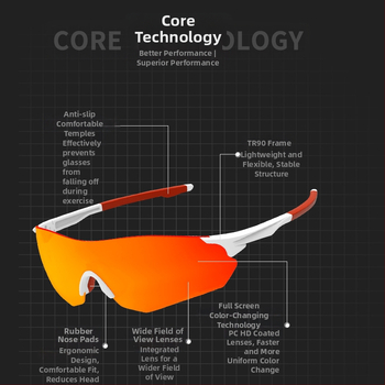 Cyklistické okuliare deň-noc, duálne použitie, UV ochrana, TR90 ultra ľahké, fotokromatické šošovky