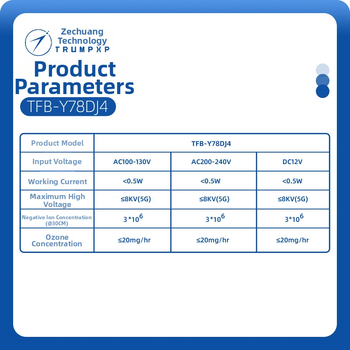 Plazmový Generátor - Sterilizácia a čistenie vzduchu, Model TFB-Y78DJ4; Rozmery napájacieho modulu 42.5×23×30 mm; Rozmery zeleného zaťaženia 280×280×10 mm