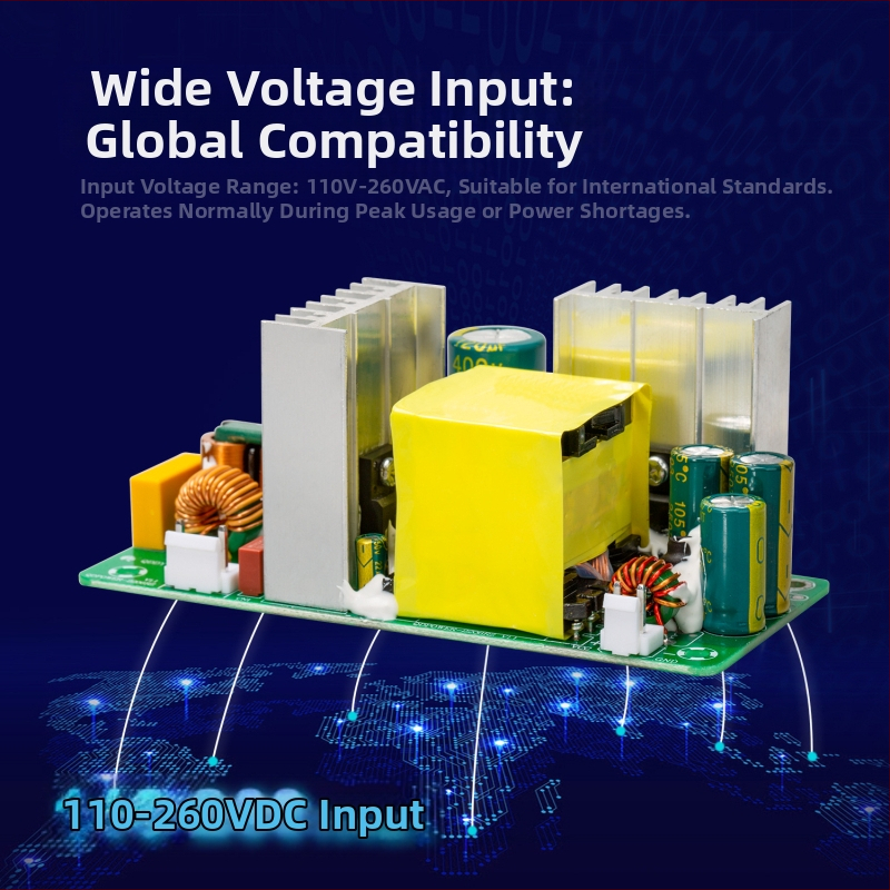 DC napájacia doska 24V 5A, 120W, prepínacie (switch-mode), holá doska, skrutkové uchytenie, Qida Electronics