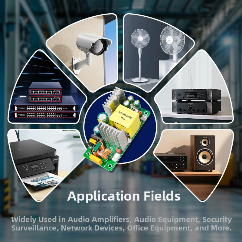 DC napájacia doska 24V 5A, 120W, prepínacie (switch-mode), holá doska, skrutkové uchytenie, Qida Electronics