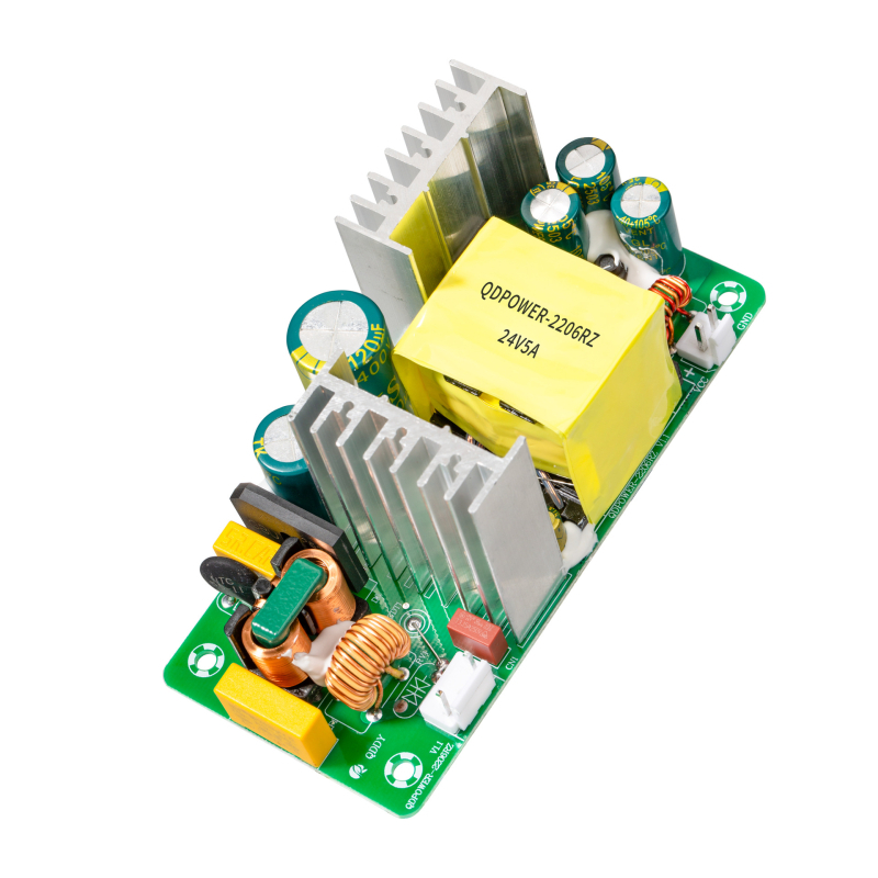 DC napájacia doska 24V 5A, 120W, prepínacie (switch-mode), holá doska, skrutkové uchytenie, Qida Electronics