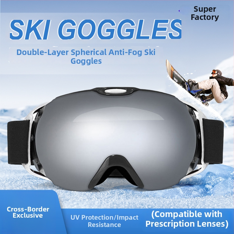OCORT γυαλιά σκι με διπλό σφαιρικό φακό, αντιθαμβωτικά, PC+TPU κατασκευή, αντιανεμική προστασία ματιών