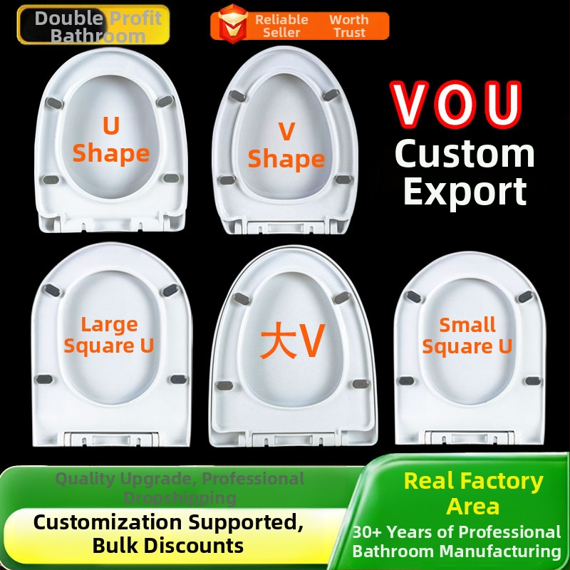 VOU hrubšie veko na toaletu, vycpané, vzdialenosť montážnych otvorov 9–19 cm, model VOU, materiál: PP doska