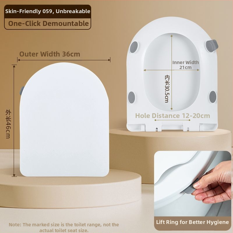 Capac de toaletă VOU, îngroșat, căptușit, distanța dintre găurile de montaj 9–19 cm, model VOU, placă PP