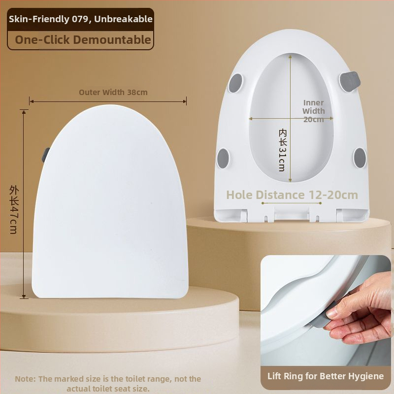 Capac de toaletă VOU, îngroșat, căptușit, distanța dintre găurile de montaj 9–19 cm, model VOU, placă PP