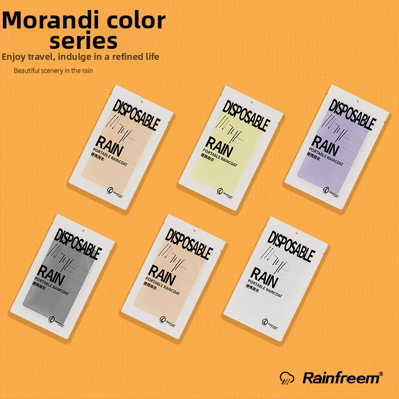 PEVA ühekordne vihmari täiskasvanutele, tavaline paksus, karikatuuristiil