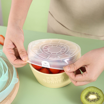 Σετ καπακιών από σιλικόνη για μπολ, 6 τεμάχια, αεροστεγή και ελαστικά επεκτειόμενα καπάκια για συντήρηση τροφίμων