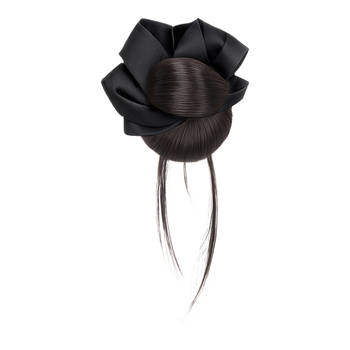 Falošný chvost vlasov – ručne tkaný spona na drdol a prsteň na vlasy, tepelne odolné hodvábne vlákno, nie je možné farbiť ani žehliť