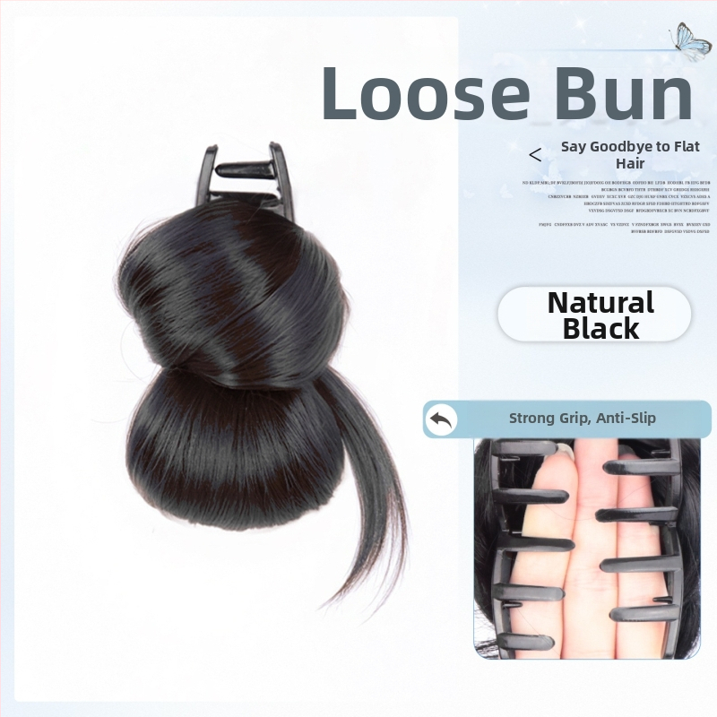 Falošný chvost vlasov – ručne tkaný spona na drdol a prsteň na vlasy, tepelne odolné hodvábne vlákno, nie je možné farbiť ani žehliť