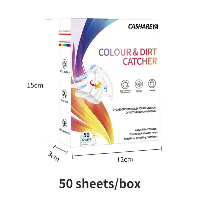 100 kusov absorpčných listov na pranie — zabraňuje prenášaniu farieb a miešaniu farieb