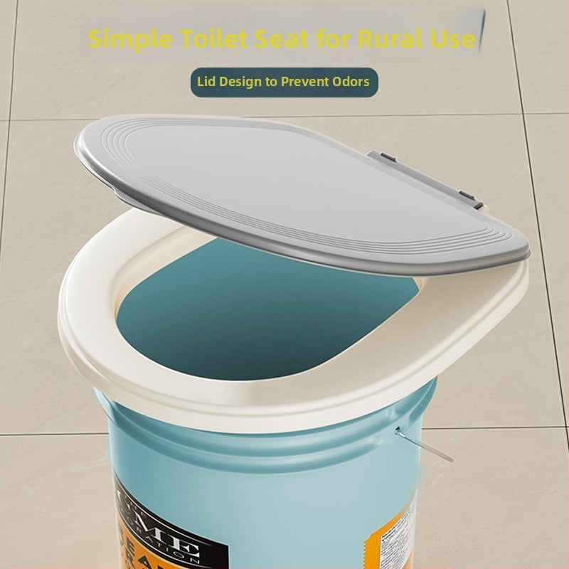 Prenosný vidiecky záchodový sedák s vedrom na vodu - Bez výstelky, CE certifikát EÚ, Materiál: Iné, Štýl: Štandardný/Americký